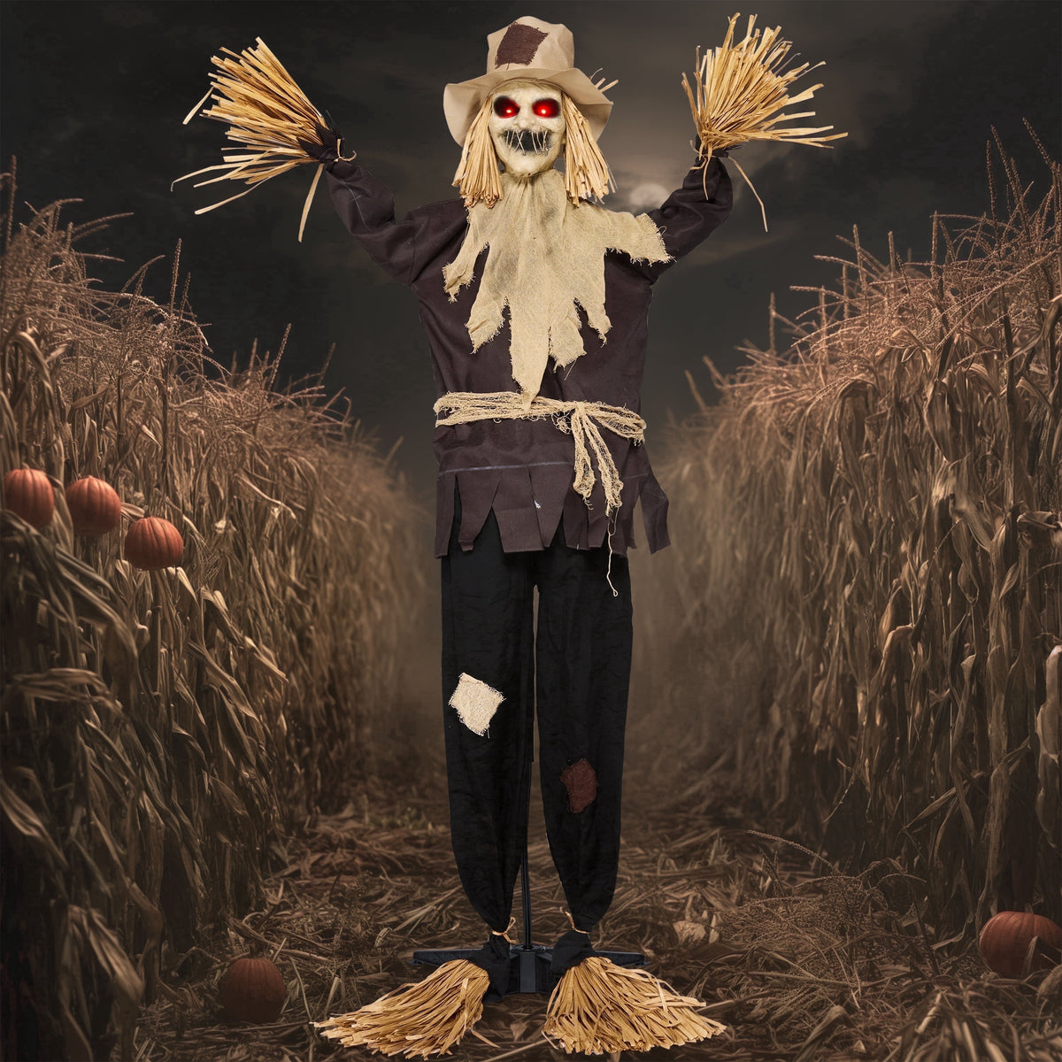 Joyfy Halloween Decorations Outdoor, Sound Activated with LED Eyes & Sound & Motion, Decor for Yard Farm Garden Indoor Haunted House