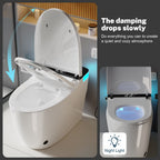 Smart Toilet with Heated Seat & Auto Flushing, Slow Close, Night Light, Remote Control, Water-Saving Siphon Dual Flush, Emergency Flush, UL Certified