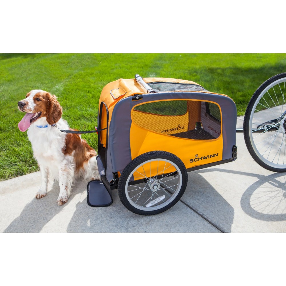 Schwinn Rascal Pet Bicycle Trailer, 16-Inch Wheels, 50 Lbs. Capacity, Orange