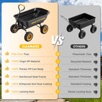 CAMMOO 600 lbs Utility Heavy-Duty Garden Dump Cart 4 Cu.Ft with 10" NO-FLAT TIRES for Landscaping Gardening
