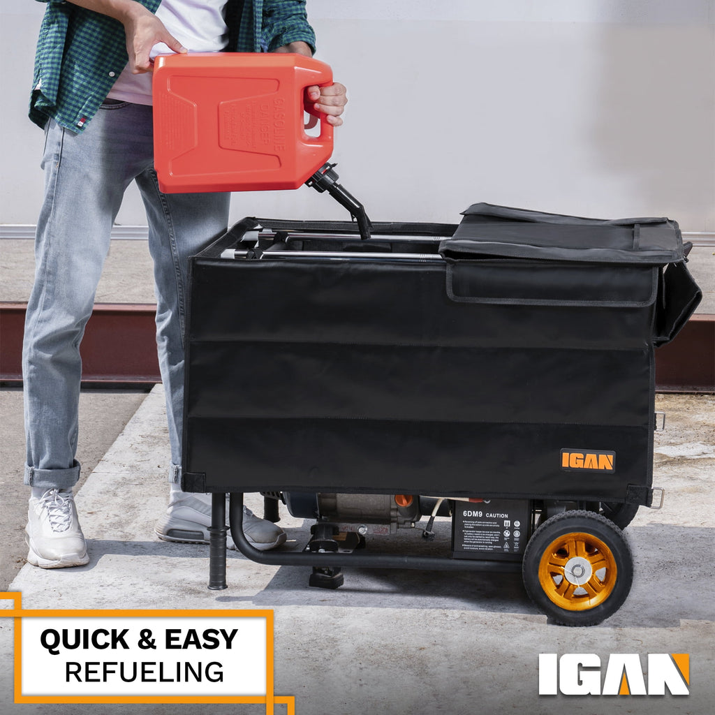 IGAN Generator Tent Waterproof Generator Cover Windproof Kit 3500–12000 Watt 10 lb. Pro Max Black