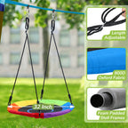 KloKick 50ft Ninja Warrior Obstacle Course with Slackline Monkey Bars and Saucer Swing
