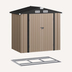 BaPiPro 6.2x4 FT Outdoor Storage Shed with Integrated Base - Heavy-Duty Metal Garden Tool Shed with Vents & Secure Locking Doors, Stable Frame