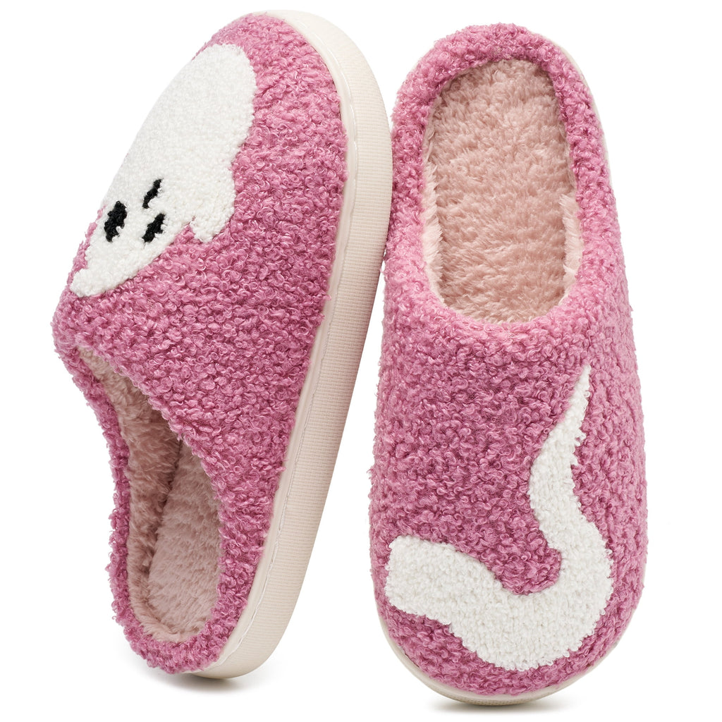 Ecetana Halloween Slippers for Women Men Fuzzy House Shoes with Memory Foam