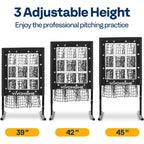 SPECSTAR 9 Hole Baseball Softball Pitching Net, 9 Pocket Hitting Practice Net, 22"x18" Pitching Area with 3 Level Adjustable Height