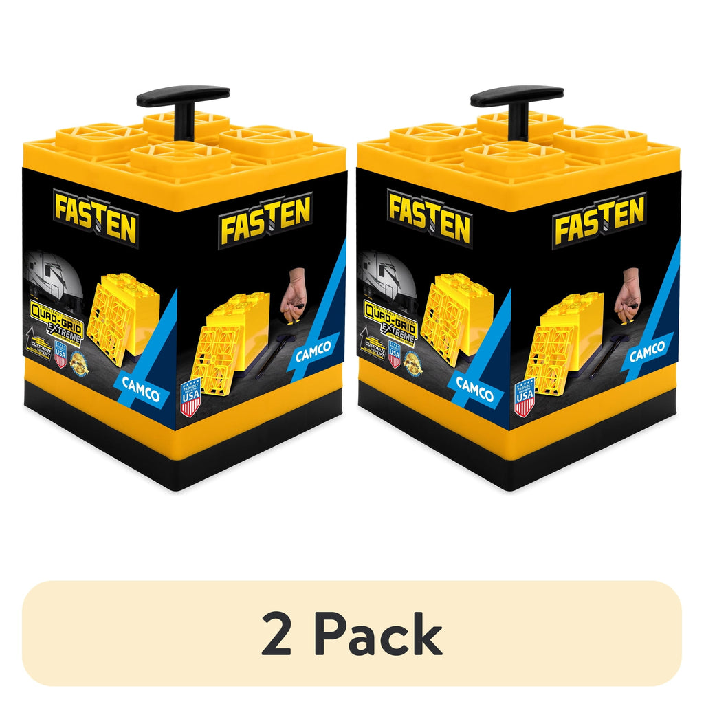 2 pack) Camco FasTen RV Leveling Blocks - 10 Pack, Yellow (44514)