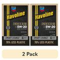 2 pack) Chevron Havoline Synthetic Blend Motor Oil 5W-20, 6 Quart, Smart Change Box
