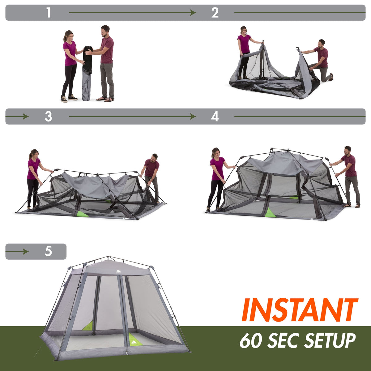 Ozark Trail Instant Screen House, 10 ft x 10 ft, 100 sq ft