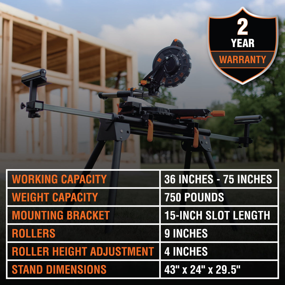 WEN 750 lb Capacity Miter Saw Stand (MSA750W)