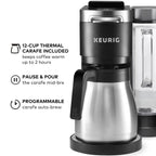 Keurig Single Serve & Carafe Coffee Maker, 60 oz Water Reservoir, 12-Cup Thermal Carafe - K-Duo Plus