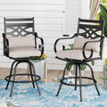 Sophia & William 2 Piece Patio Swivel Bar Stools With Cushions