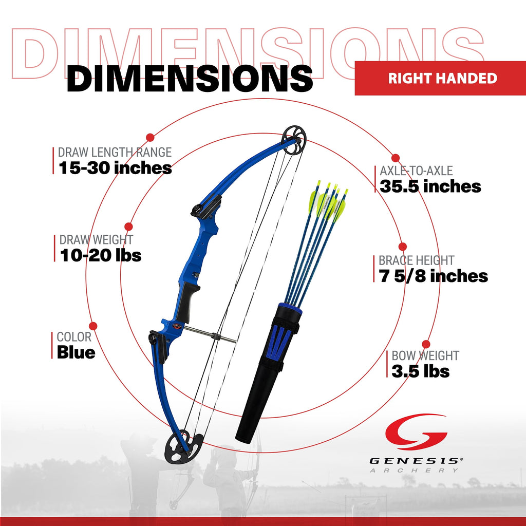 Genesis Archery Original Archery Compound Bow and Arrow Set - Right Hand Draw - Blue