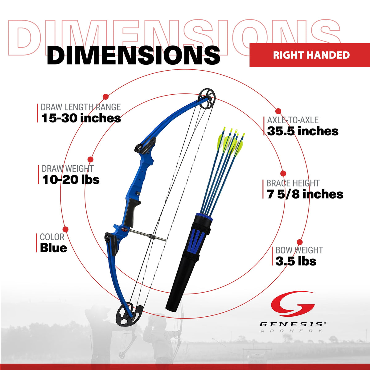 Genesis Archery Original Archery Compound Bow and Arrow Set - Right Hand Draw - Blue