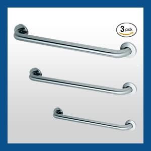 Prestige Commercial Grab Bar Bundle 3-Pack 1.5in Dia 18/36/42in ADA