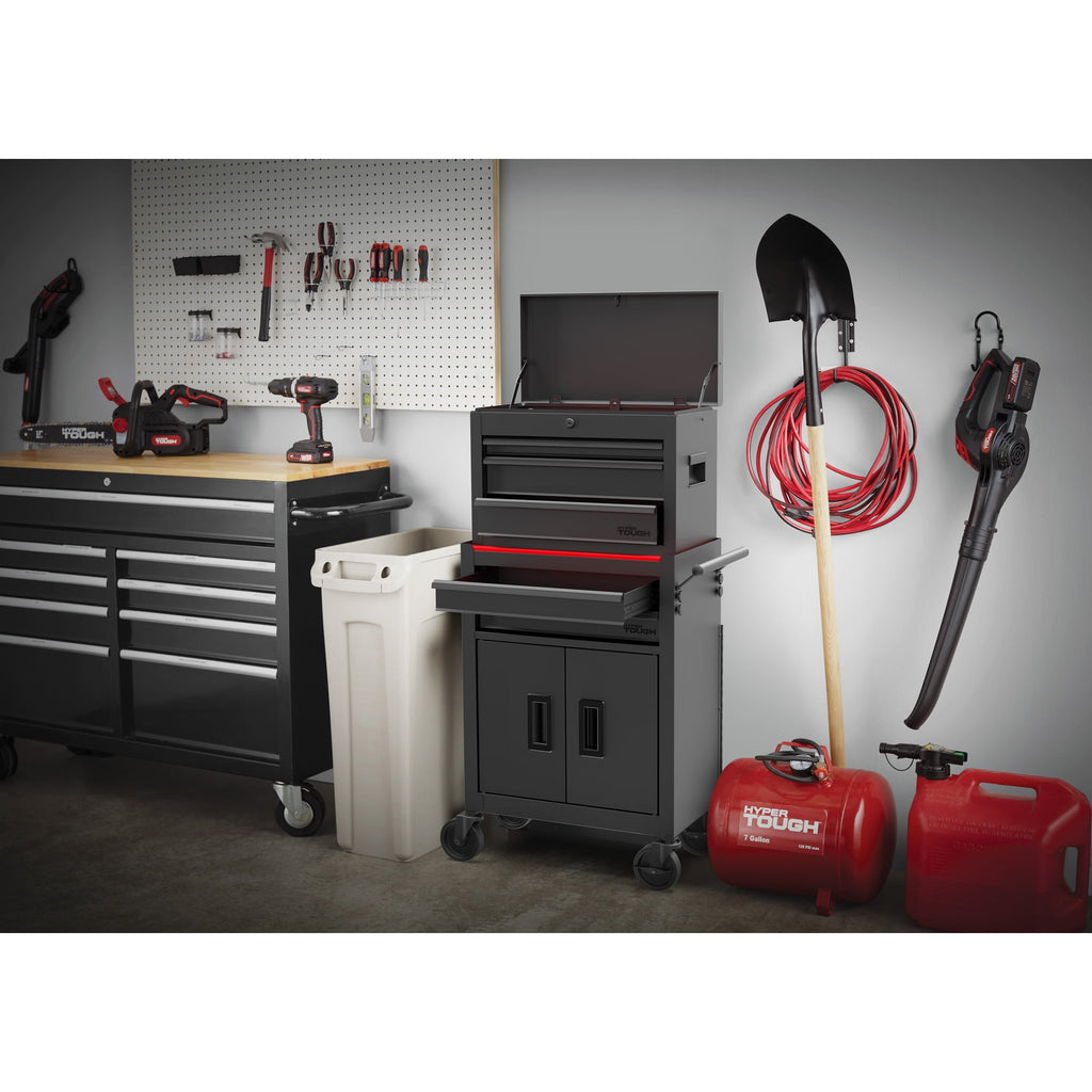 Hyper Tough 5-Drawer Steel Tool Chest with Ball-Bearing Slides, 300 lb Capacity, Black