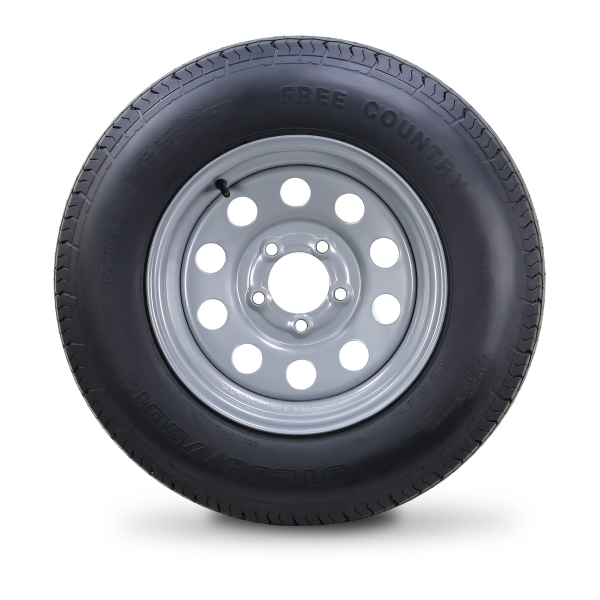 Free Country Trailer Tire Wheel Assembly ST205/75D14 6-Ply C 99L 5 Lug on 4.5" PCD Silver Mod Rim