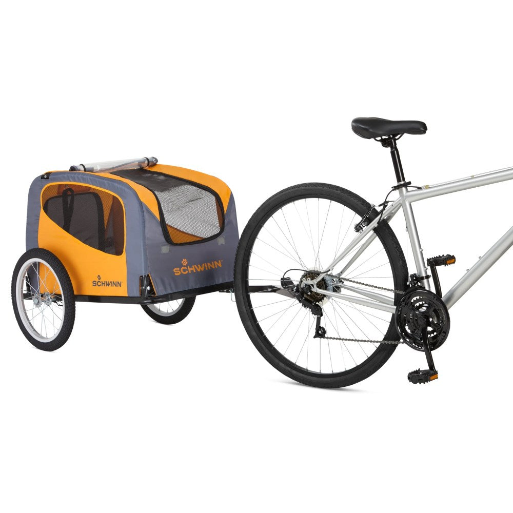 Schwinn Rascal Pet Bicycle Trailer, 16-Inch Wheels, 50 Lbs. Capacity, Orange