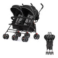 Dream On Me Volgo Twin Umbrella Stroller, Black - 446-BLK