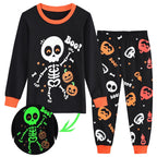 POPTEM Toddler Halloween Pajamas Glow in the Dark Long Sleeve 2-Piece Sleepwear 4T