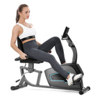 Recumbent Exercise Bike With Pulse Monitor And Tablet Holder - 8-Level Magnetic Resistance, 300 lbs Capacity