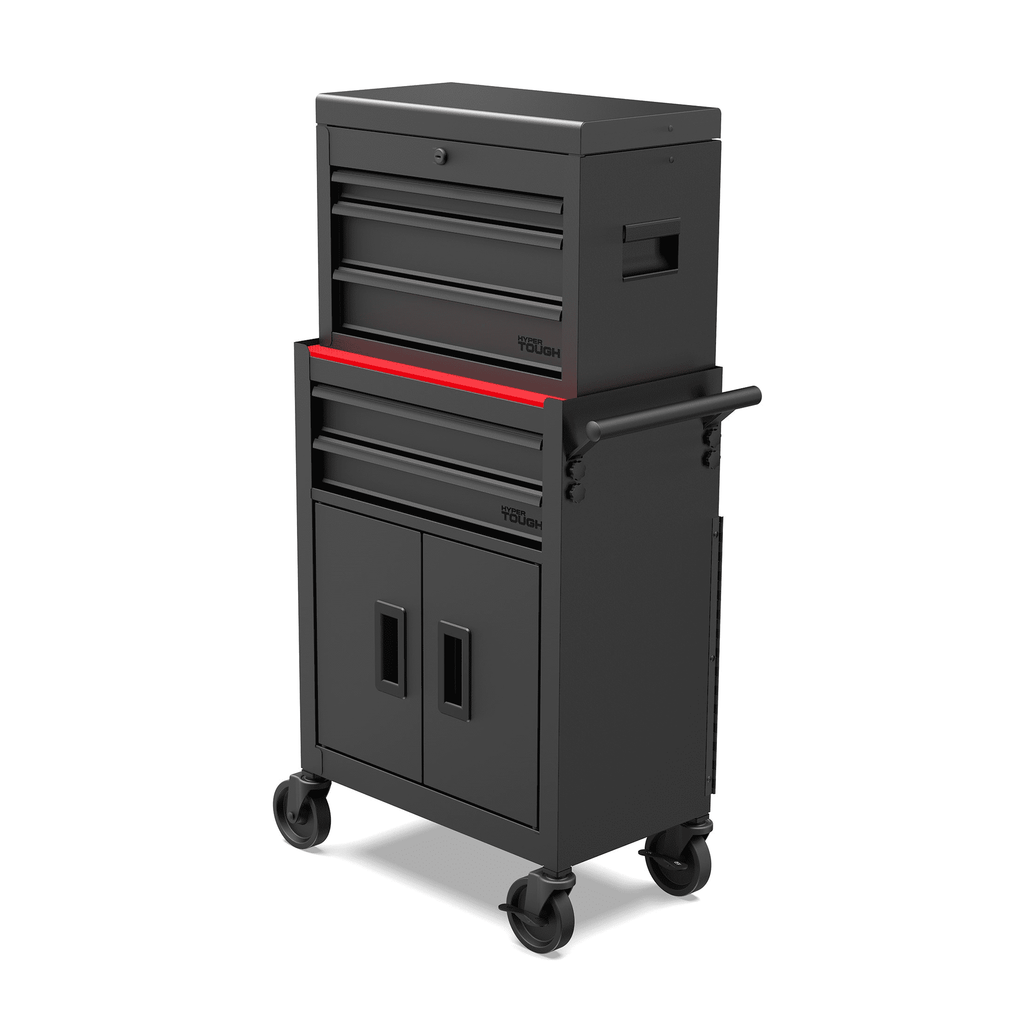 Hyper Tough 5-Drawer Steel Tool Chest with Ball-Bearing Slides, 300 lb Capacity, Black