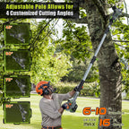Vipuse 2-in-1 Cordless Pole Saw with 4.0Ah Rechargeable Batteries and 2.0Ah Fast Charger,16ft Max Extension,7 inch Mini Brushless Chainsaws for Tree
