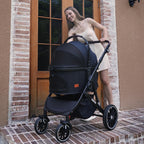SWITTE 3-In-1 Foldable Pet Stroller With 4 Wheels, Black
