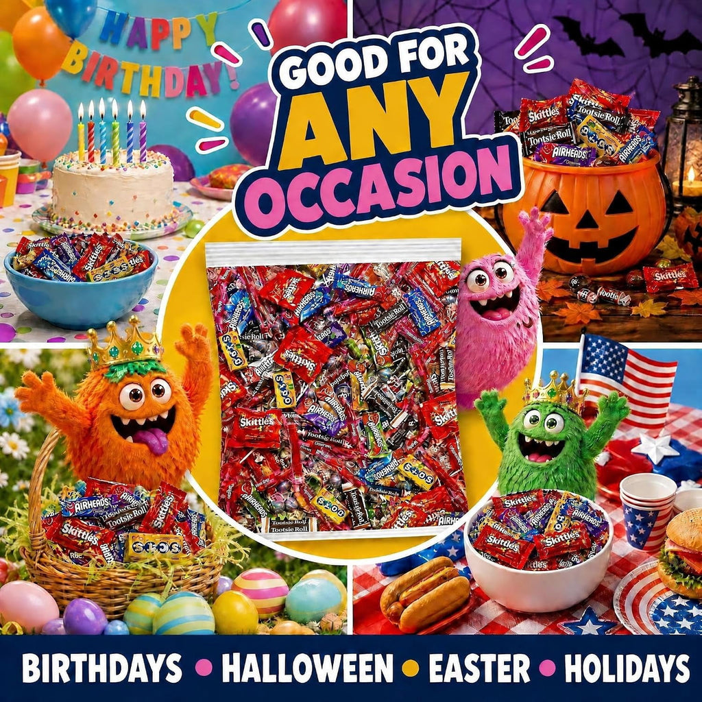 Party Favor Candy Mix - 5 lb Bulk Pinata Stuffers Candy Bulk - Candy Variety Pack - Individually Wrapped (Candy May Vary)