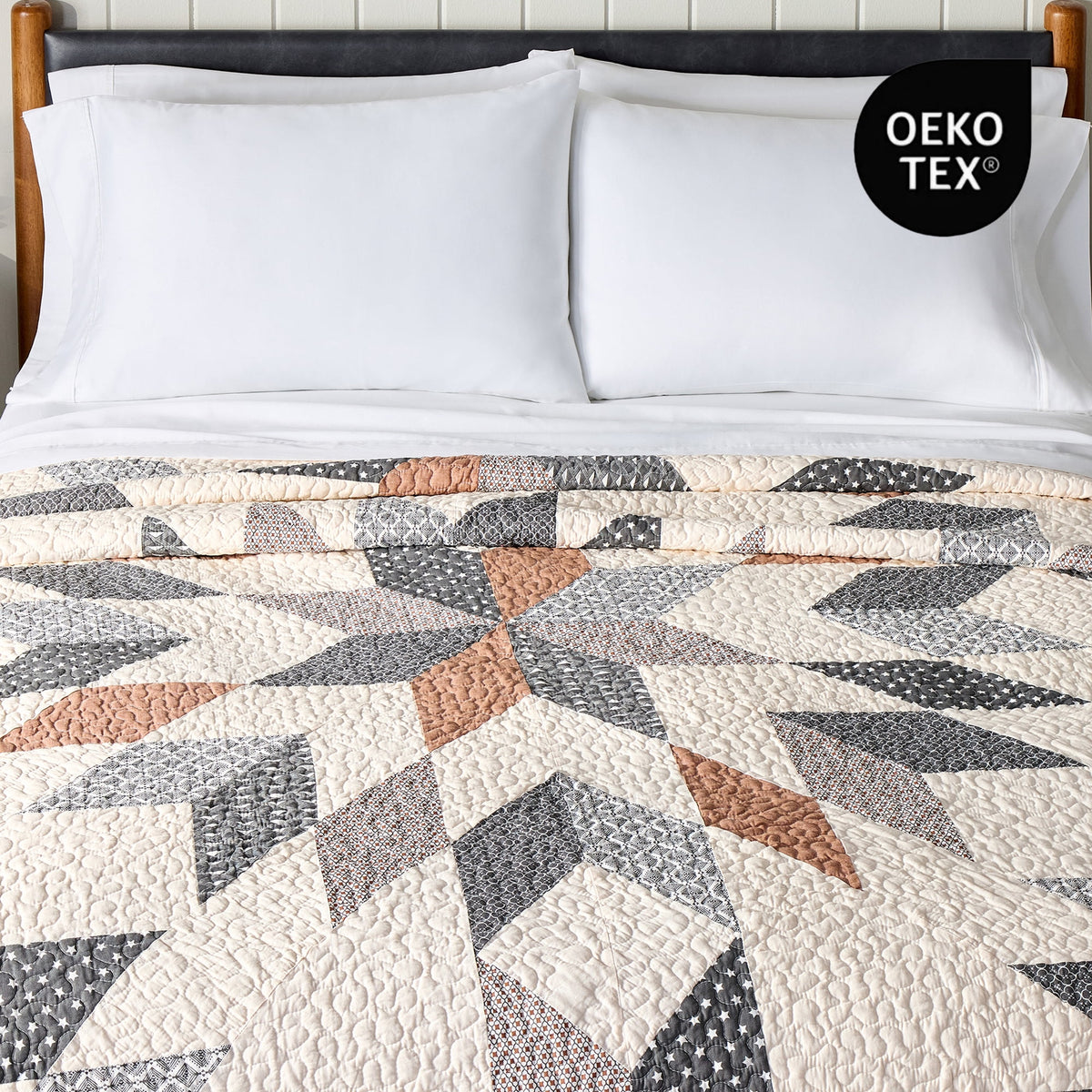 Better Homes & Gardens Starburst Patchwork Cotton Quilt, Full/Queen