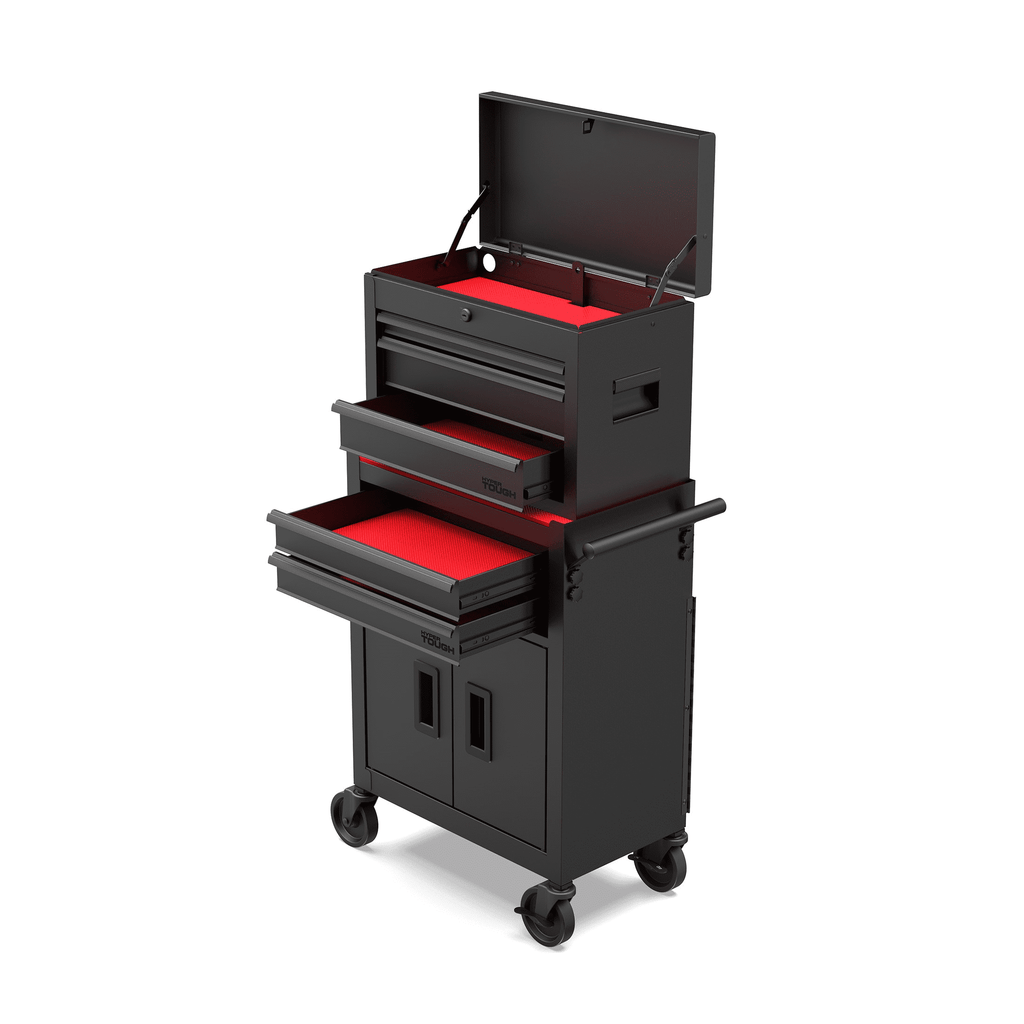 Hyper Tough 5-Drawer Steel Tool Chest with Ball-Bearing Slides, 300 lb Capacity, Black