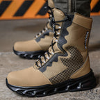 Extra High Top Leather Steel Toe Boots