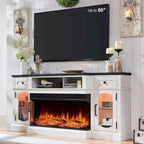 Farmhouse-Style Electric Fireplace TV Stand, 16D x 70W x 32H, Up To 80 Inch TVs