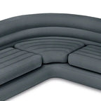 Intex Inflatable L-Shaped Corner Sofa With Cup Holders, Gray, 2-Pack