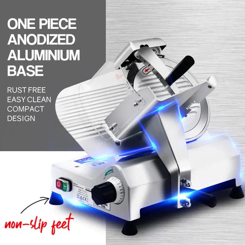 EuroChef Commercial Electric Meat Slicer, 10-Inch Stainless Steel Blade, 320W - EUC-CMS-3