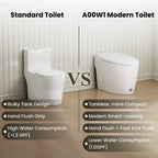 Modern One-Piece Toilet with Pressure-Assisted Flush, Hands-Free Foot Kick & Button Flush, 1.0 GPF WaterSense, 1000g MaP Flush, Soft Close Seat