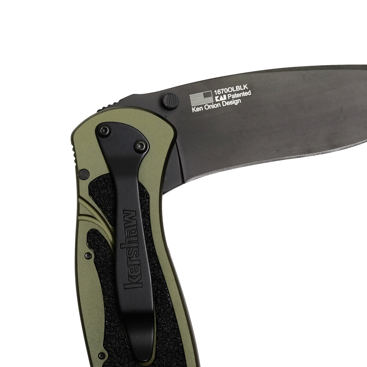 Kershaw Blur Olive and Black Pocket Knife, 3.4" Blade with Assisted Opening