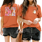 DEXIO Halloween Pumpkin Season Shirts for Women Graphic T-Shirts Fall Casual Short Sleeve Tops Orange XXL