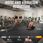 Amadwell 0.56" Thick 48 Sq Ft Gym Flooring for Home Gym, 12 Tiles Exercise Equipment Mats, Rubber Top with High Density EVA Foam, Large Interlocking