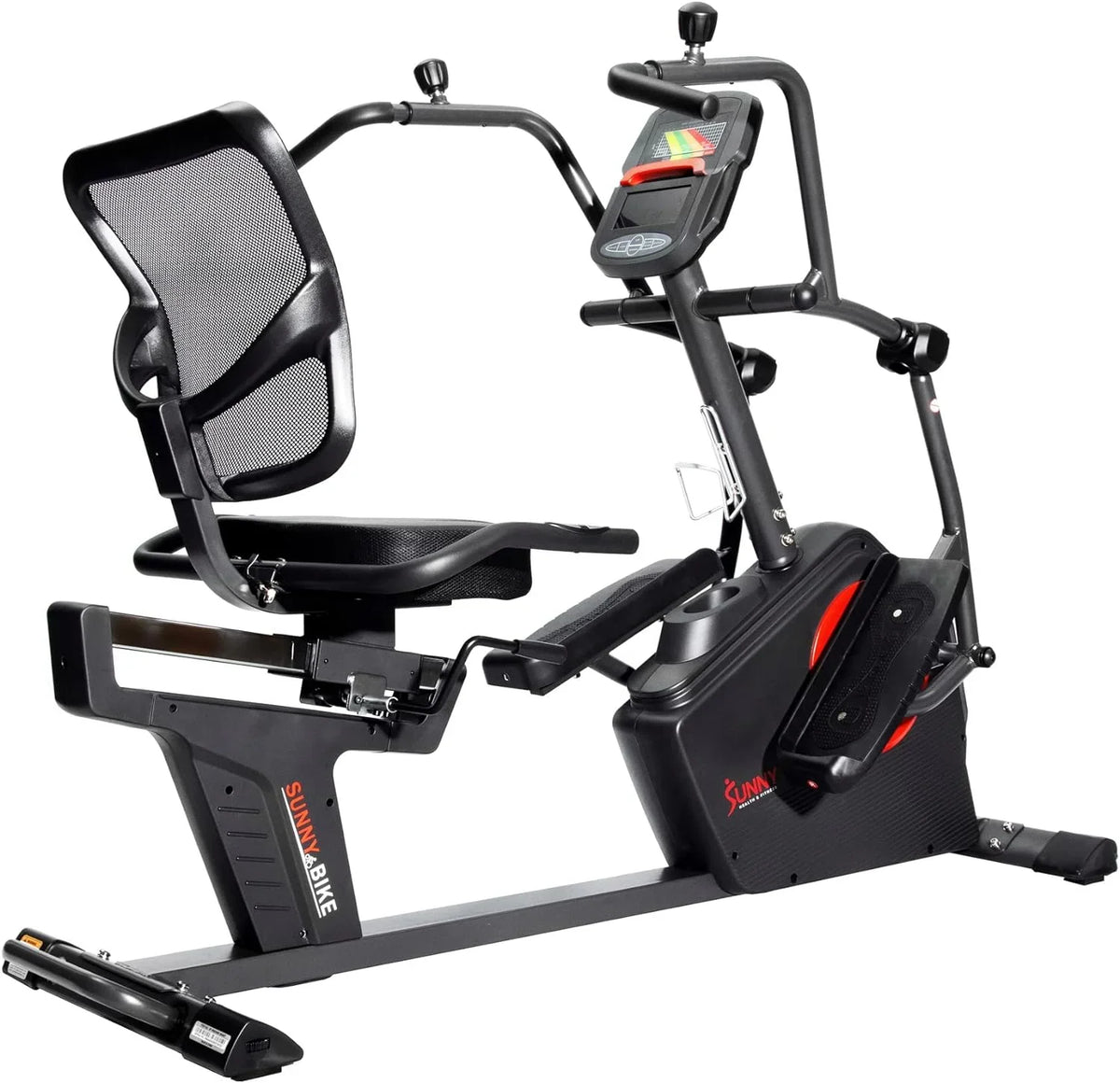 Sunny Health & Fitness Electromagnetic Recumbent Cross Trainer Elliptical Bike With Arm Exercisers - SF-RBE4886SMART