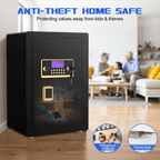 RYCUZO 5.0 Cuft Large Safe Box, Security Home Safe with Interior Safe Lock Box, Fireproof Waterproof Document Bag, Electronic Keypad Digital Lock