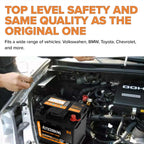 Autocessking Platinum AGM Battery, Group 140R Rechargeable Automotive Batteries for Car, H4 12 Volt 570 CCA 50Ah 80RC