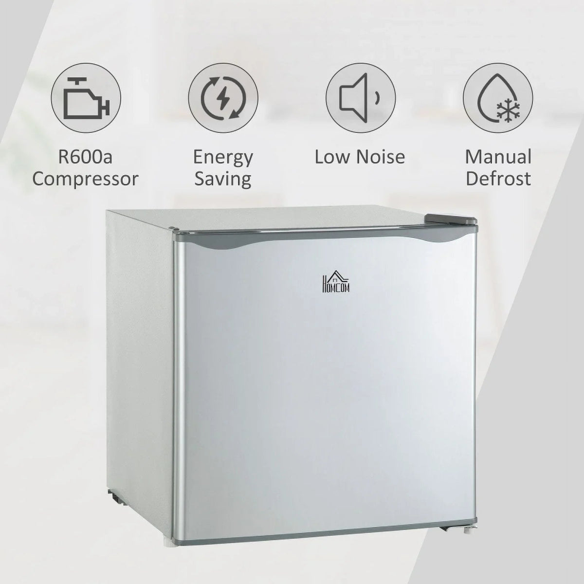 HOMCOM Countertop Upright Mini Freezer, 1.1 Cu.Ft, Gray - 05