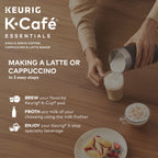 Keurig K-Cafe Essentials Single Serve K-Cup Pod Coffee Maker With Milk Frother, Black