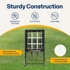 SPECSTAR 9 Hole Baseball Softball Pitching Net, 9 Pocket Hitting Practice Net, 22"x18" Pitching Area with 3 Level Adjustable Height