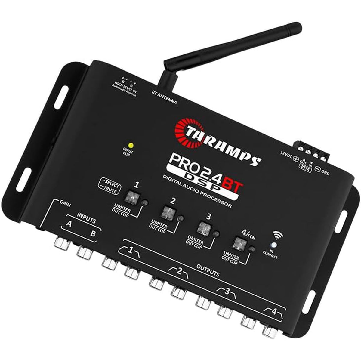 Taramps Pro 2.4 BT Bluetooth DSP Crossover Full, Digital Signal Processor, Car Audio Equalizer with App, Gain up to 9V, 15 Band Graphic Equalization