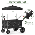 GVDV Wagon Stroller for Kids, 3-in-1 Collapsible Double Stroller Wagon for Toddlers with Removable Canopy, 5-Point Harness, Pull & Push Handle and