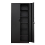 Ktaxon 71"H Metal Garage Storage Cabinet, Heavy Duty Steel Utility Locker with 5 Adjustable Shelves, for Home, Office, Warehouse, Garage, Black