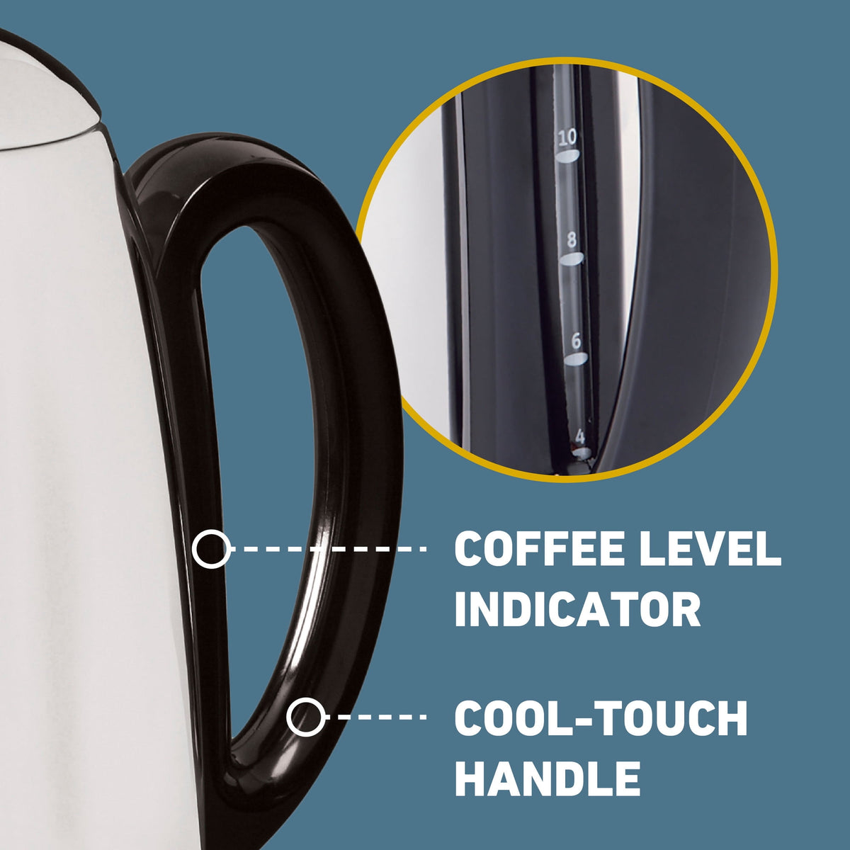 West Bend Classic 12-Cup Coffee Percolator, Cordless Serving, Ready-to-Serve Light, Stainless Steel, in Silver (54159)