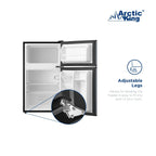 Arctic King Two-Door Mini Fridge With Freezer, 3.2 Cu. Ft., Stainless Steel