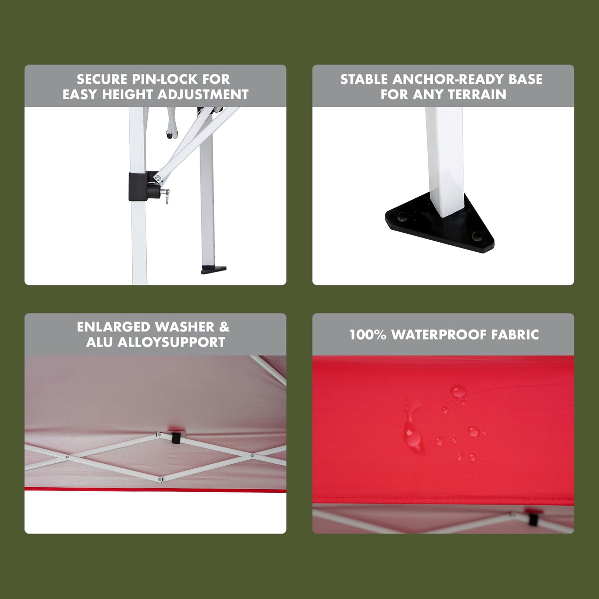 Ozark Trail 4' x 6' Red Straight Leg Instant Pop-up Outdoor Canopy